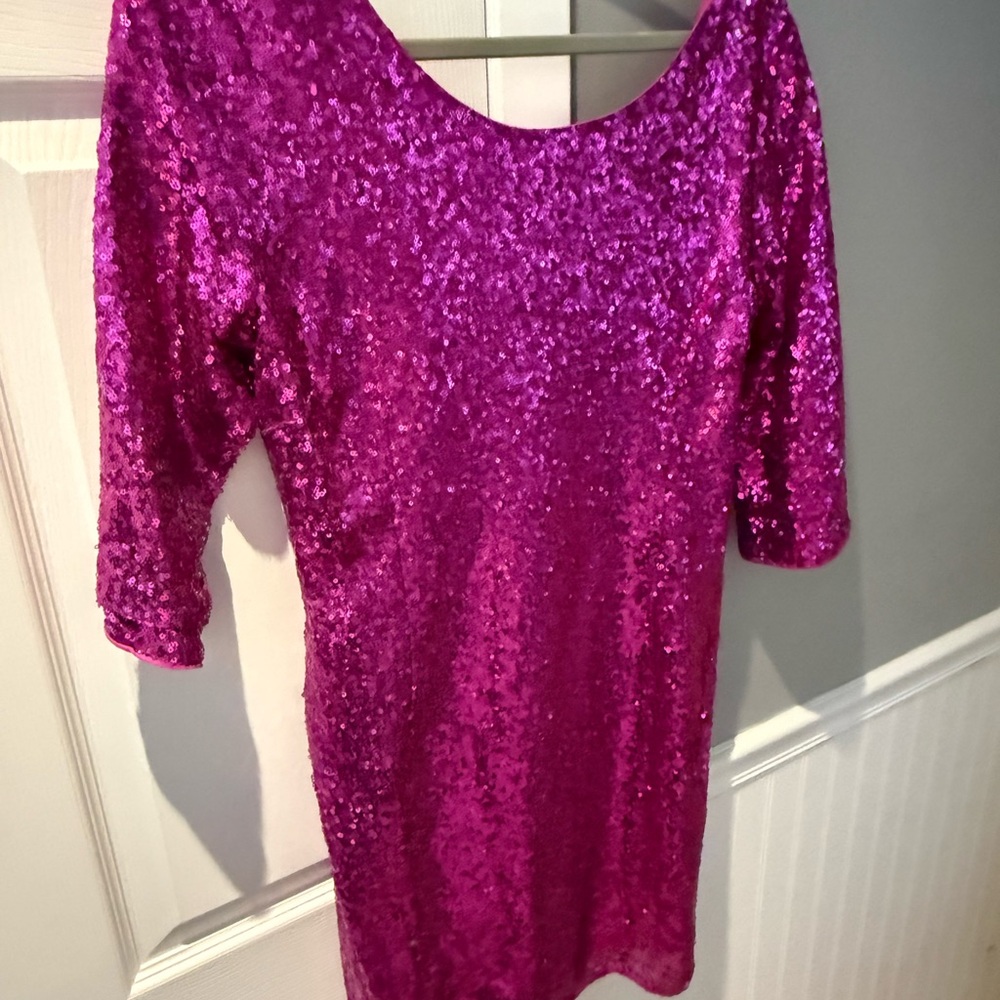 Lulu's Fuchsia Sequin Dress